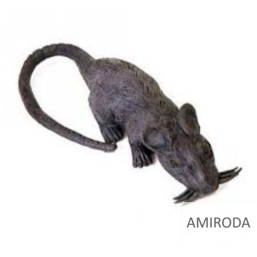 Halloween dekoráció, fekete műanyag patkány,12cm 