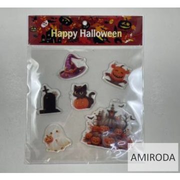 Halloween zselés ablak matrica 20x20cm , többféle minta 