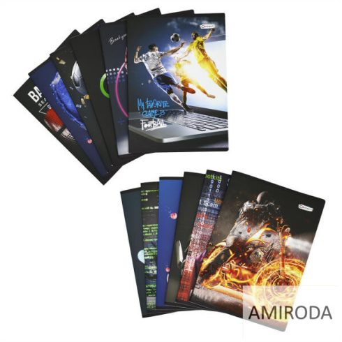 Connect füzet, A5, 40lap, kockás, 80g. papír, matt + UV lakk borítóval , különféle minták