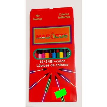    12 db-os, 24 színű  DUO színes ceruza készlet, háromszögletű test