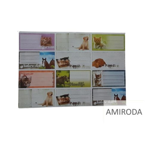 Füzet címke, 12db-os, öntapadós