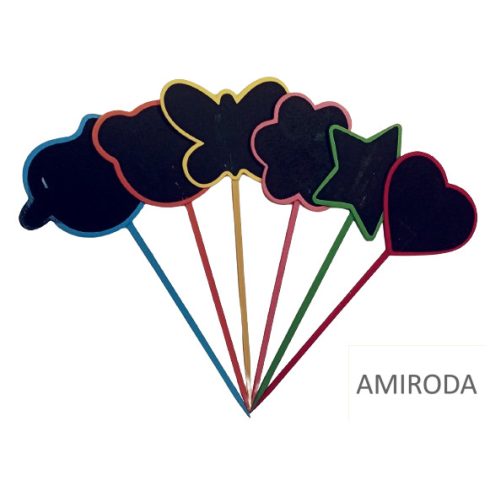 Írható táblácska, különféle formák, 6 db/csom, tábla- és folyékony krétával egyaránt használható