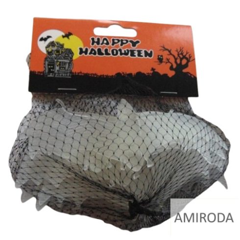 Halloween dekoráció-foszforeszkálós denevérek,6db/cs 