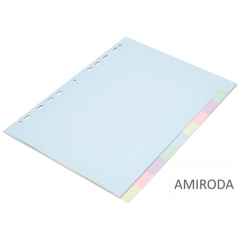 Regiszter ,színes elválasztó lapok, EXACOMPTA  A/4 karton 10 részes 2x5 szín