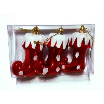 Karácsonyfa dísz, 3 db-os, 14 x 8  x 4 cm dobozban