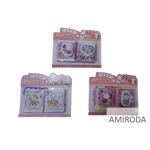 Notesz "mini pocket book", 2db/cs, lánccal, 48lapos, 37x42mm