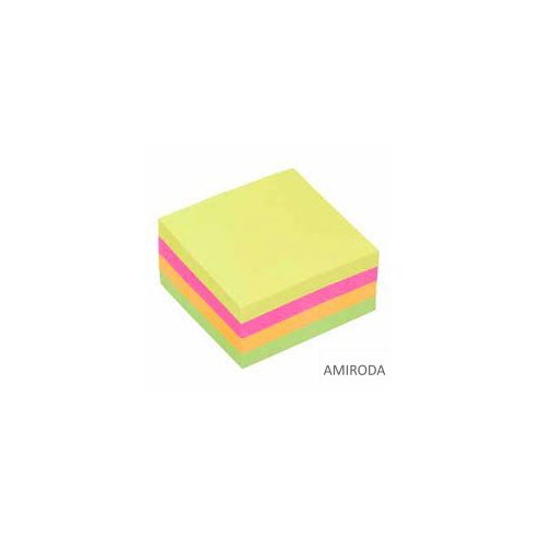 Öntapadós jegyzettömb,  450lapos , neon  75 x75 mm