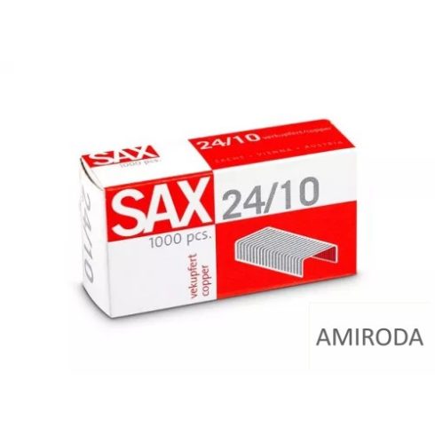 SAX tűzőkapocs ,réz, 24/10 , kapacitás 40 lapig