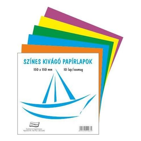 Enyvezetlen , színes kivágólapok ,15 x 15cm, 10lap/csomg