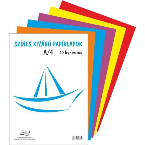 Enyvezetlen színes kivágólap A4 , 10lap/csomag