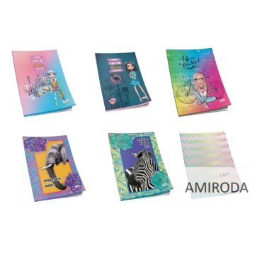   Connect füzet, A4, 40lap, vonalas 80g. papír, glitteres, fényes borítóval , többféle minta