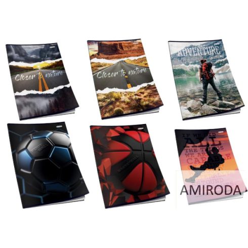 Connect füzet, A4, 40lap, kockás, 80g. papír, matt + UV lakk borítóval , különféle minták