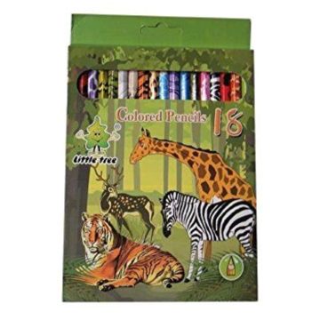   "LITTLE TREE" színes ceruza, 18 db-os,hatszögletű,állatmintás test