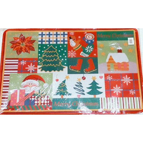 Karácsonyi lábtörlő, szőnyeg, kilépő, különféle ünnepi mintával , 40cm x 60cm, gumis, csúszásgátlós hátoldallal
