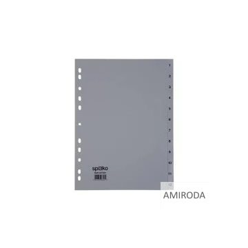 Regiszter , A4 , műanyag,1-12, szűrke SPOKO  