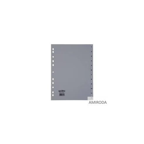Regiszter , A4 , műanyag,1-12, szűrke SPOKO  