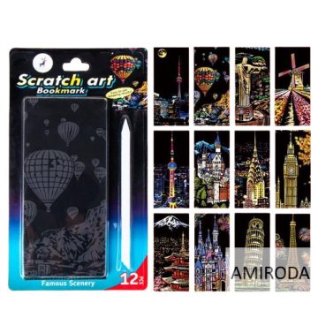 Karcolós könyvjelző 22x12cm,12db/ cs  YUELU