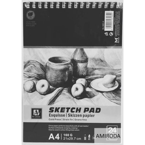 Art Nation Sketchpad spirál A4 méretű ( 160 g ) 24 lapos famentes