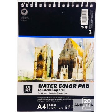   Art Nation Water color pad spirál A4 méretű ( 200 g ) 20 lapos famentes