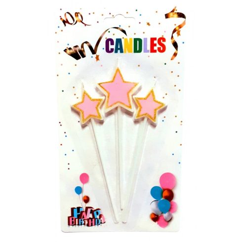 Tortagyertya, csillag, 3db-os , 15cm