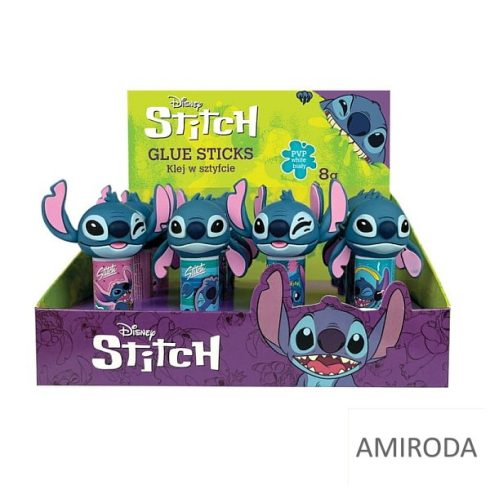Stitch , Ragasztó stift , 8gr , különféle figurás kupakkal