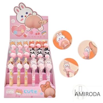 Állatos "popós" tollak, mini squishy-vel