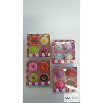 Figurás radír szett, 4db-os, sütik - kifutó