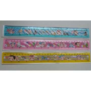 Vonalzó, 30cm egyenes, különböző mintával