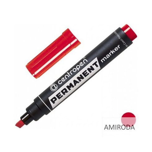Centropen alkoholos marker, vágott hegy, 2,5mm, piros