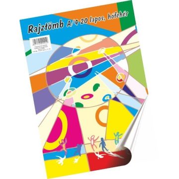 A4 rajztömb, 20 lapos,fehér
