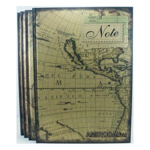 A4-es kemény fedeles füzet, vonalas, 100 lapos, "NOTE"