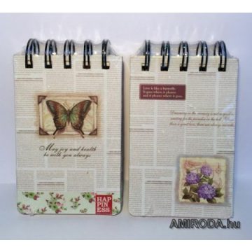   A7-es spirálos notesz, vonalas, sima lapokkal, "LEPKÉS"