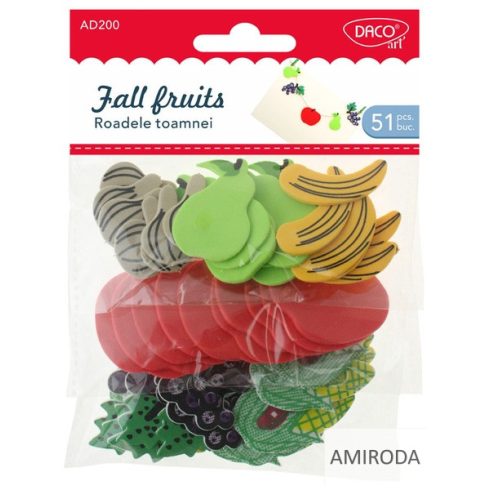 DACO dekor őszi gyümölcsök, EVA habszivacs, 51db/csomag