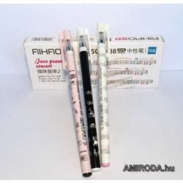   AIHAO zselés toll, vonalvastagság: 0.38mm, írás színe: kék, "JAZZ PIANO CONCERT"