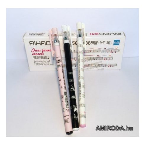 AIHAO zselés toll, vonalvastagság: 0.38mm, írás színe: kék, "JAZZ PIANO CONCERT"