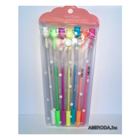 AIHAO 7 db-os színes, pasztell zselés toll készlet, "TULIPS"