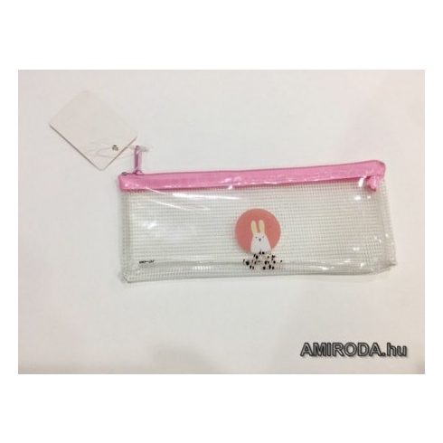 20x8cm méretű necces PVC irattasak, cipzáras