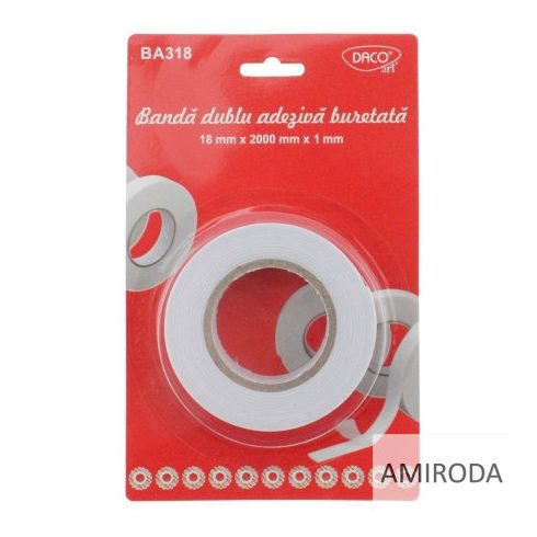 DACO Ragasztószalag kétoldalas ,18 mm x 2 m ,szivacsos