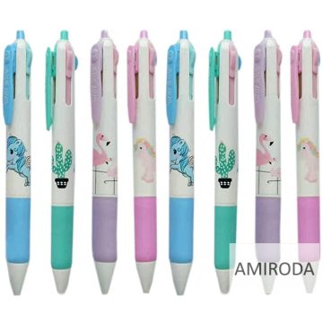 Golyóstoll, nyomógombos, 4 színű, 