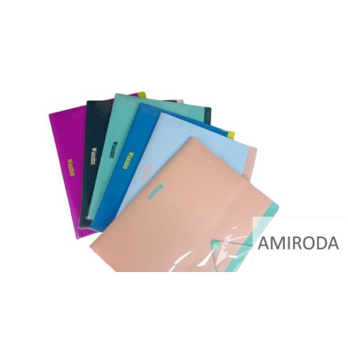 Irattartó, A4, 5 zsebes, gombos, pasztell színekben SWORLD