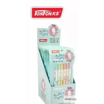   TENFON Szövegkiemelő készlet, kétvégű, vágott és tűhegyű, 6db-os 