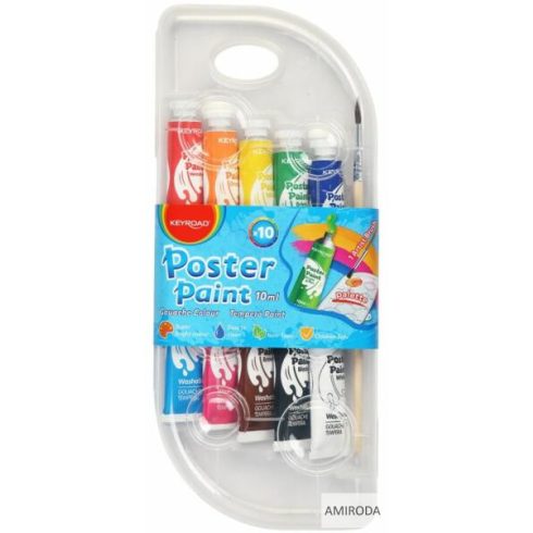 KEYROAD tempera, ecsettel, 10 x 10ml