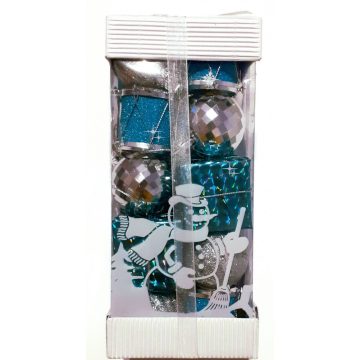 Karácsonyfa dísz, 20 db-os, 18 x 8  x 8 cm dobozban