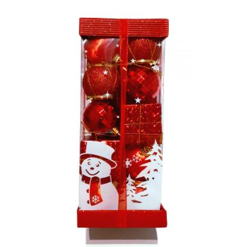 Karácsonyfa dísz, 20 db-os, 23 x 10 x10 cm dobozban