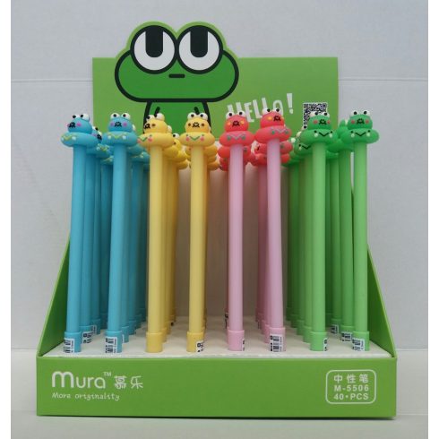 MURA zselés toll, írás színe: kék, ”BÉKA”