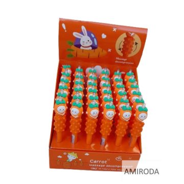   Sárgarépa formájú görgős, masszázs golyóstoll 0,7mm, kék tintával