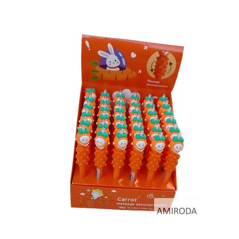 Sárgarépa formájú görgős, masszázs golyóstoll 0,7mm, kék tintával