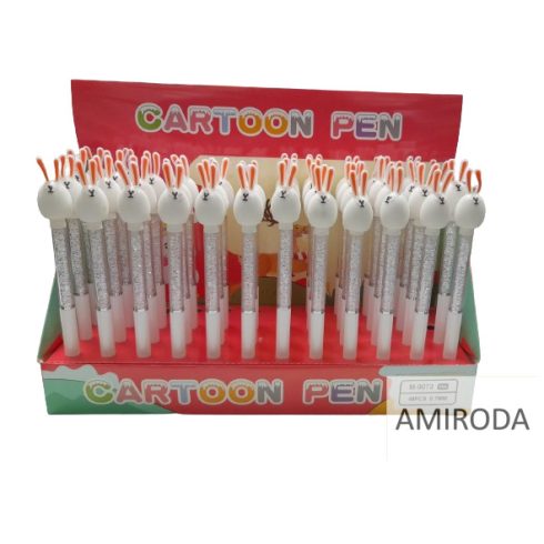 Zseléstoll, csavaros-köves, műanyag nyuszis, 0,7mm, kék írás szín