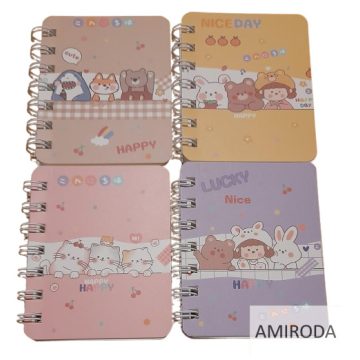 Mini spirál notesz, A7, vonalas, 80lapos, LUCKY 