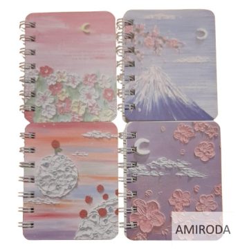 Mini spirál notesz, A7, vonalas, 80lapos, SAKURA 